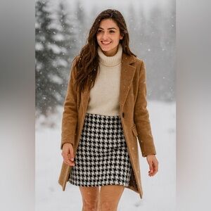 Spanner Classic Black and White Houndstooth Skirt size 14 EUC